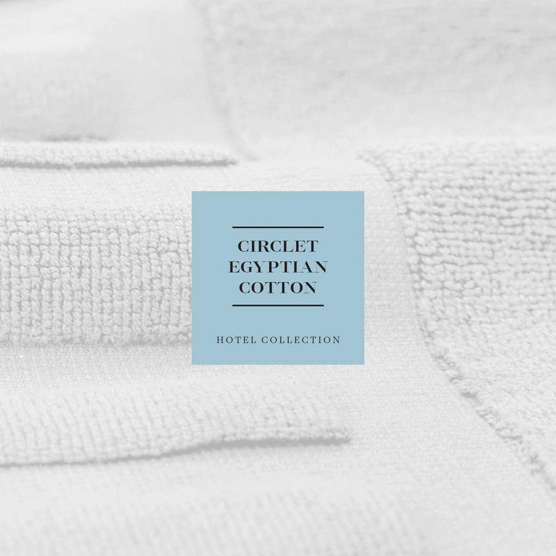 White Classic Luxury Bath Mat Floor Towel Set - Absorbent Cotton Hotel Spa Shower/Bathtub Mats [Not a Bathroom Rug] 22"x34" | 2 Pack | Gray/White - Image 5
